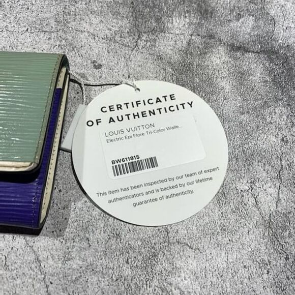 🔷️Louis Vuitton Wallet Electric Epi Flore Tricolor Amande Authentic - Picture 12 of 13